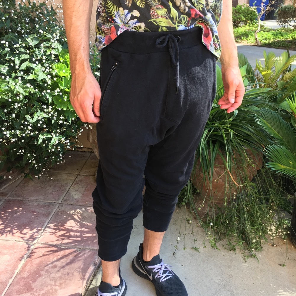 Black drop crotch sweatpants by H&M
